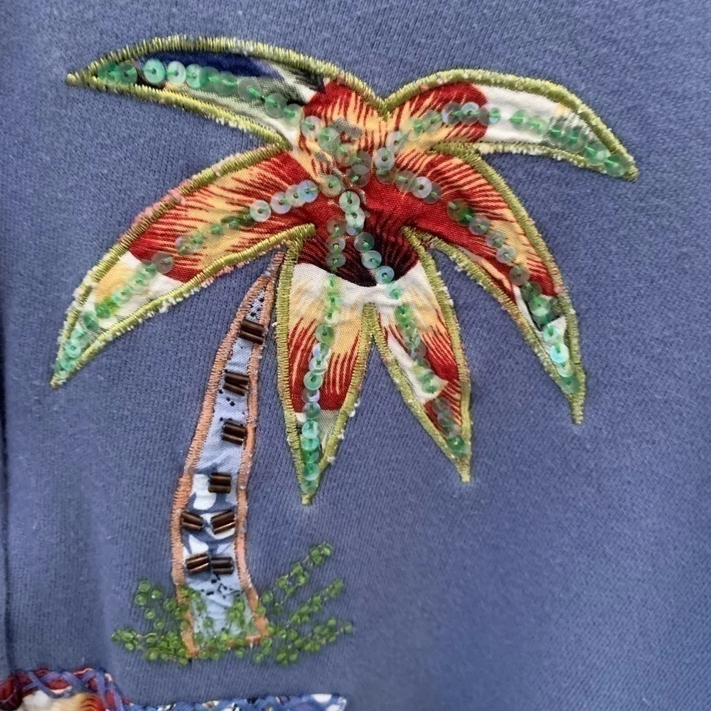 𝅺ISLAND Vacation Embellished Hoodie Size S